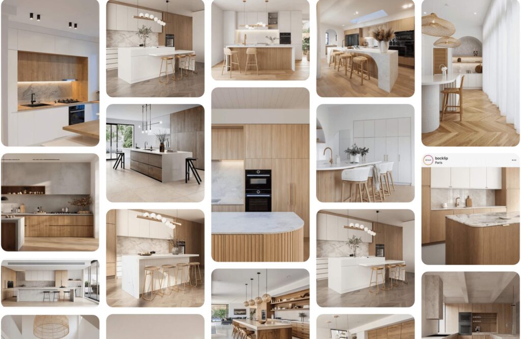 Pinterest account showcasing kitchen inspiration ideas